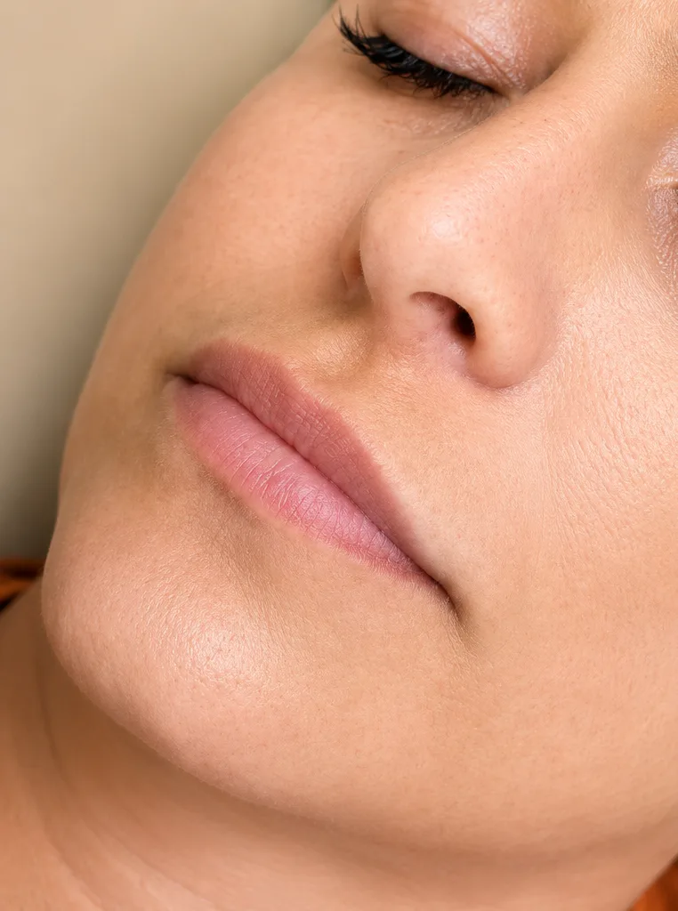 Labios antes de la micropigmentación de color